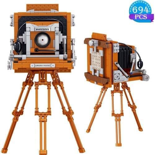 Creative Building Blocks Classic DIY Tripod Camera Brick Model Assembled Kits Childrens Educational Toys Boys Birthday Gifts