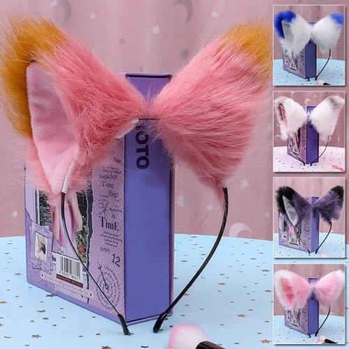 Cute Fur Head Band Headwear Sexy Cat Ears Hairband Long Girls Kid Cartoon Hair Accessories For Women Party Christmas Headband