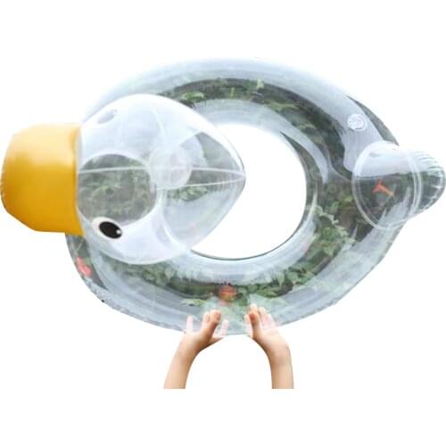 Baby Girls Boy Swim Ring Inflatable Cute Transparent Duck Swim Seat Ring for Infant Baby Kids Axillary Circle for Kids 0-4 Years