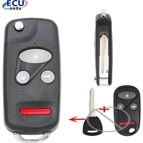 Modified 3+1 Buttons Folding flip Remote fob Key Shell Case fob FOR Honda Civic insight CR-V Odyssey S2000 Blade2.3
