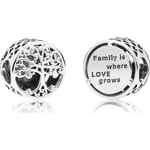 New 925 Sterling silver Bead family is where love grows Charm fit Original Pandora Charms Silver 925 Bracelet DIY Women Jewelry
