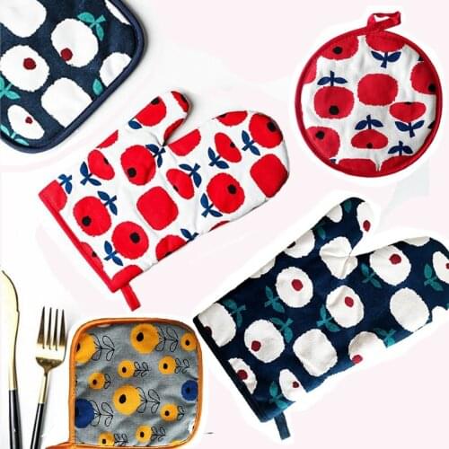 Oven Mitts and Potholders BBQ Gloves-Oven Mitts and Pot Holders with Hanging Hook Kitchen Gloves for Cooking Baking Grilling