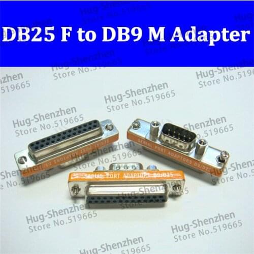DB25 Female to DB9 Male Adapter D9/D25 Serial Port Adaptor 9Pin Male 25P Female Connector D25/D9 Convert protect joint