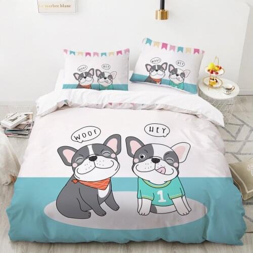Comforter bedding sets Child duvet cover Bed linen 2 people For Kids Baby Cartoon Bedding For home Dog Lovely Bed Set 140x200