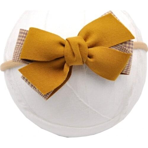 10pcs/lot Ginger Fabric Bow Headband Top Knot Bow For Baby Girls Infant Hair Accessories