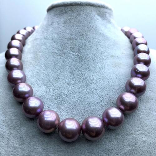 AAA Freshwater Pearl Edasion near round Necklace 43cm white/pink/purple /mixwholesale for women xmas gift big size