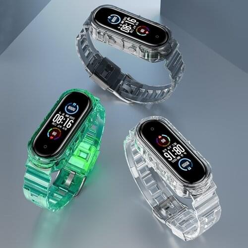 Silicone Transparent color Strap Bracelet For Xiaomi Mi Band 6 5 Strap Mi5 Mi6 WristStrap For MiBand 6 5 Wriststrap