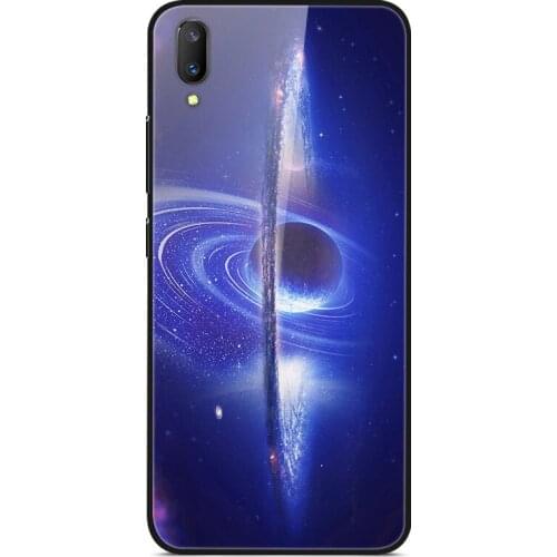 Glass Case For VIVO V11 Phone Case Phone Cover Phone Cell Back Bumper Star Sky Pattern