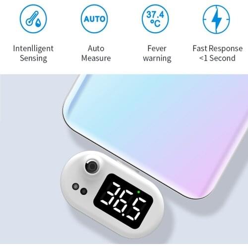MINI K8 Phone Expansion Dock Thermometer Portable LCD Infrared Human Body Thermometer Support 32-42 Degree Celsius Measurement