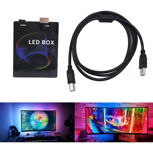 DC 5V DIY Ambient TV PC Dream Screen WS2811 WS2812B SK6812 RGB USB LED Strip Control Box Computer PC Screen Backlight
