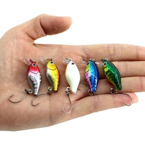 1pcs Mini Fishing Lure Pesca Horse Mouth Single Hook CrankBait Wobbler Hard Artificial Bait For Bass Pike Perch Random Color