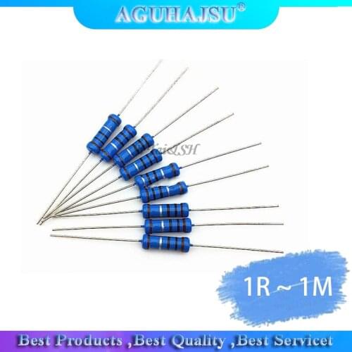 20pcs 3W Metal film resistor 1% 1R ~ 1M 1R 4.7R 10R 22R 33R 47R 1K 4.7K 10K 100K 1 4.7 10 22 33 47 4K7 ohm