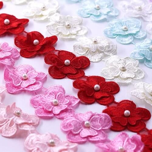 91cm Pearl Lace Flower For Dress Ribbon Lace Trim Knitting Wedding Embroidered DIY Handmade Patchwork Sewing Supplies Craft