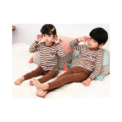 Kids Pajamas Sets Casual Cartoon Printed Long Sleeve Shirt Pants 2pcs Boys Sleepwear Girls Home Wear Baby Child Night Clothes