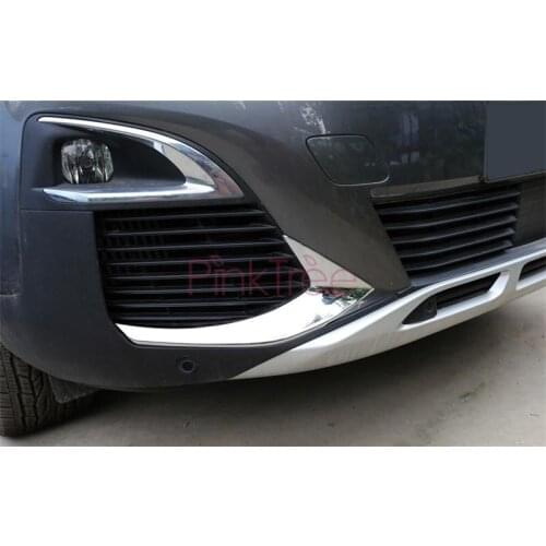 For Peugeot 3008 3008GT 2017 2018 2019 Front Head Fog Lights Foglight Lamp Eyelid Eyebrow Cover Trim 2 Pcs