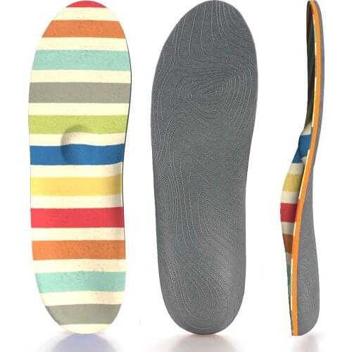 Breathable, Shock-absorbing, Non-slip Arch Support Insole With Colorful Striped Cover