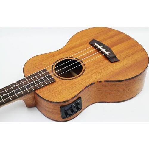 SevenAngel 26 Inch Electric Ukulele Top Solid Wood Mahogany Aquila Strings Hawail Ukelele Mini Guitar with Pick Up EQ