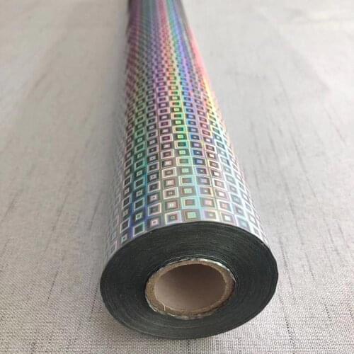 Holographic foil transparent foil Square lattice lase hot stamping foil press on paper or plastic 16cm 21cm 64cm width 120m len