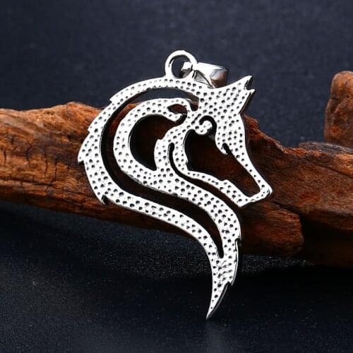 Punk 316L stainless steel howling wolf pendant viking men celt Charm Fashion jewelry