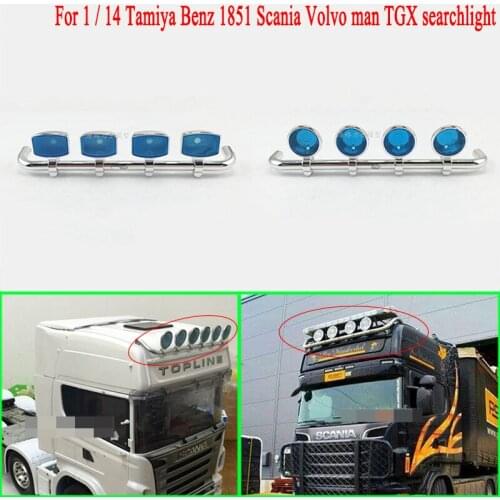 Searchlight Dome Lamp for 1/14 Tamiya RC Truck Car SCANIA R730 R470 R620 VOLVO FH12 FH16 ACTROS 3363 1851 AROCS 3348 MAN TGX Diy