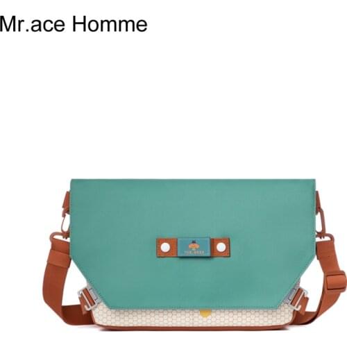 Mrace Cute Bees Print Green Shoulder Bag Waterproof Kawaii Messenger Crossbody Bag For Girl New College Men Summer Travel Boy