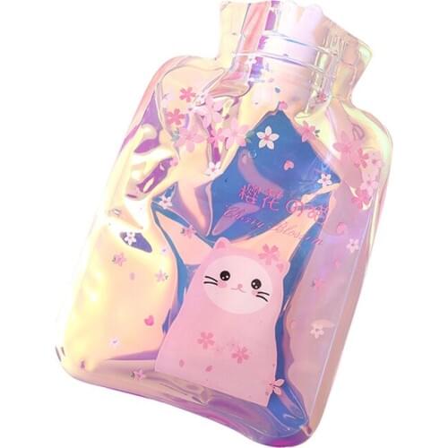 1Pcs Cartoon Laser Colorful Mini Warm Hand Water-filling Hot-Water Bag Multi-Function Student Winter Portable Warming Tools