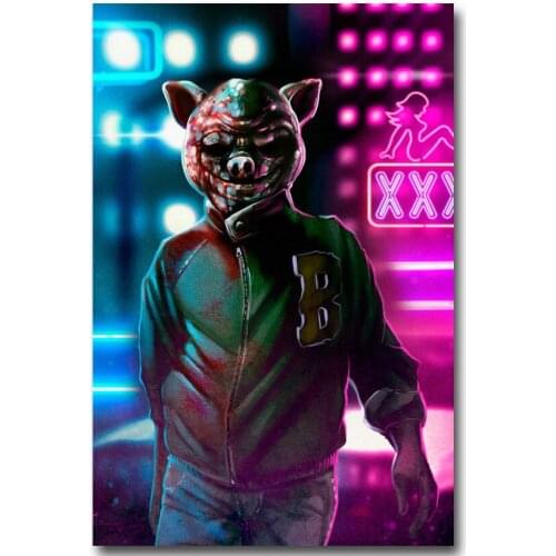 New Hotline Miami Hot Game-Silk Art Poster Wall Sticker Decoration Gift