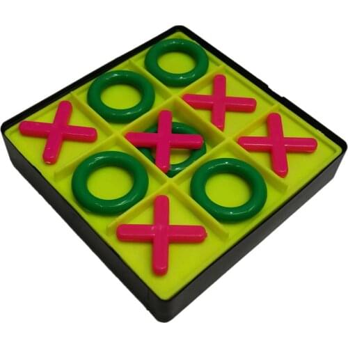 Noughts And Crosses Educational Puzzle Kids Children Lattice Chess Board Games Indoor Playing Tic-tac-toe Noughts Family Toys