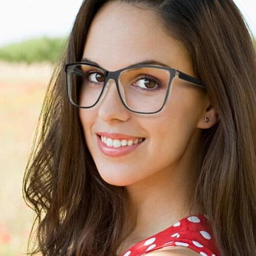 Female Cat Eye Computer Glasses Frame Unisex Anti Blue Light Gaming Goggles Clear Lens Vintage Glasses Blue Red Optical Frame