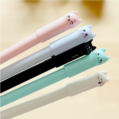 Cute Swing Tail Cat Gel Pen Students Use 0.5 Full Black Pen School Office Supplies New Arrival