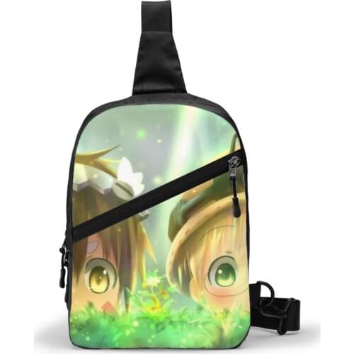 Made In Abyss Chest Bag Shoulder Cute Sling Bag Polyester Sport foldable Pouch Bag