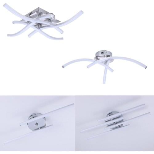 LED Ceiling Light 3/4 Lights Modern Kitchen Living Room Bedroom Lamp Chromed Ceiling Lights Indoor Lighting
