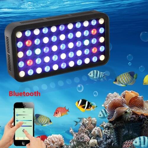 Bluetooth Control Dimmable 165W LED Aquarium Light Timer Lighting Reef Marine Coral Fish Tank Full Spectrum Seawater Aquarium
