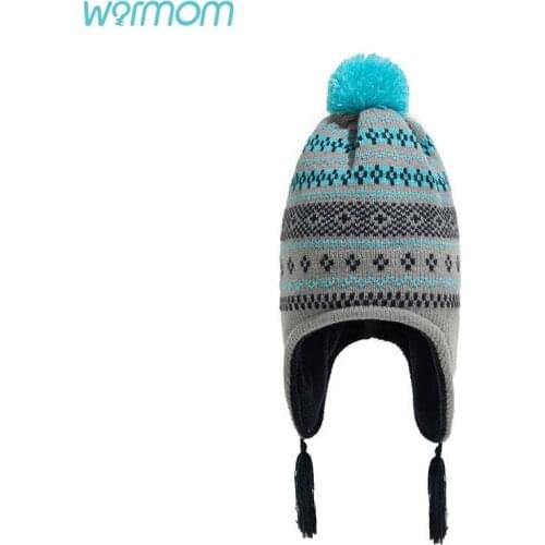 Warmom New Tassel Knitted Children Hat DIY Plus Velvet Thickened Children Hat