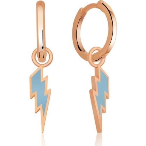Tevuli 925 Sterling Silver Highlighter Blue Lightning Earrings