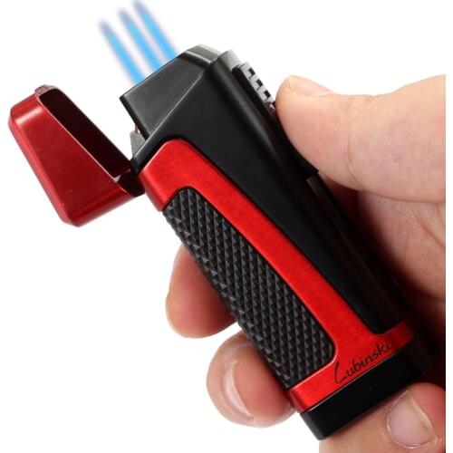 LUBINSKI Windproof Torch Lighter Butane Gas Jet Turbo Cigar Lighter Portable Accessories Smoking Lighter Fire Outdoor