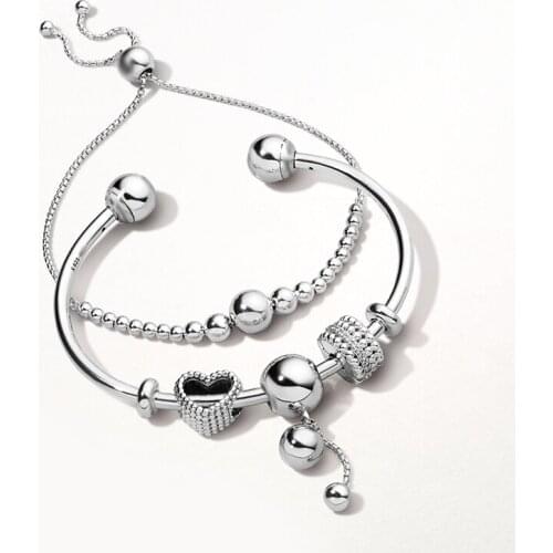 XIAOYI 100% S925 Love beads hollow adjustable creative DIY fashion string jewelry high quality bracelet female