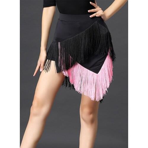 Fringe Latin Dance Skirt For Women Black Latino Dance Costume Cha Cha Outfits Tango Dance Wear Sexy Salsa Dancing Skirts JL1502