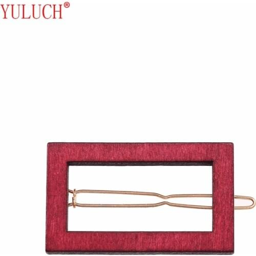 YULUCH Fashion wood retro rectangular hair clips for 2018 summer new African style woman jewlry accessories gift