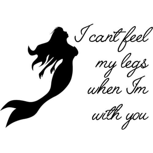 Funny Mermaid Vinyl Quote Stickers Car Decal Art Car Rear windshield Decor Removable L551