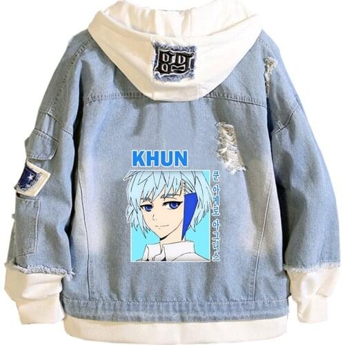 Tower of God Anime Jeans Jacket Women Harajuku Streetwear Long Sleeve Demin Hoodies Unisex Hooded Couple Plus Size Sweatshirt