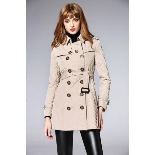 2018 winter womens winter coat lady office clothes mid-long parkas England Style female cotton Overcoat factory price hot sale