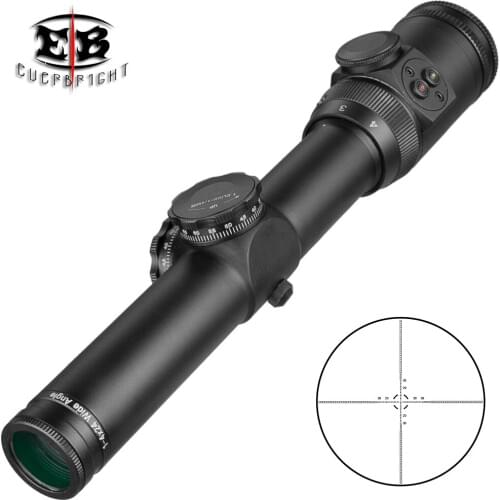 1-4x24 Wide Angle Hunting Riflescope Illuminated Red Green Dot Sight Button Edition Sniper Optical Scope Rifles & Airguns