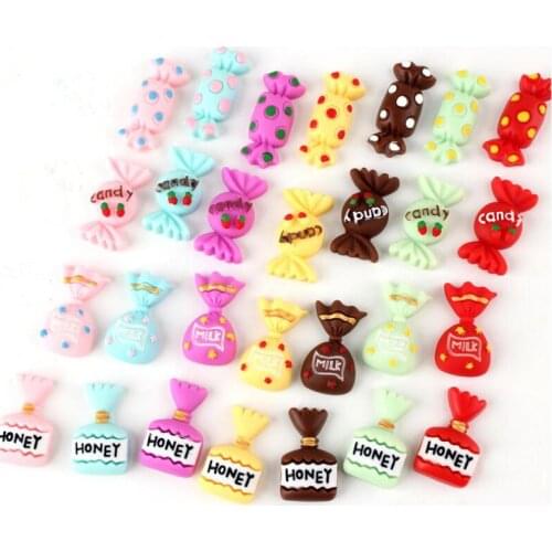 10pcs/lot Resin Kawaii Candy Flat back Cabochons for DIY Hair Bow Center Scrapbooking