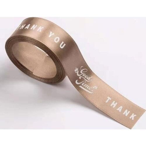 2.5cm 10Yard English print ins birthday gift box Gift DIY Packaging Color Band Bow Accessories with Ribbon Gift Box