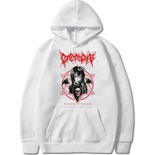 2021 Fashion Gothic Hoodies Funny Design Printing Blended Cotton Autumn Dark Style Girl Hoodies Casual Hip Hop Sweatshirts