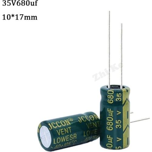 5pcs/lot 35V 680UF 10*17 high frequency low impedance aluminum electrolytic capacitor 680uf 35v 20
