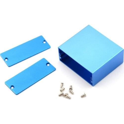 50*58*24MM One Piece Electronic Project Enclosure Case Blue Aluminum PCB Instrument Box