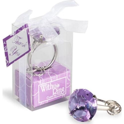 Consignment Wedding gift Diamond ring shape keychain Key accessories wedding favors and gifts for guest married Favors 50pcs