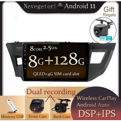 Android 11.0 Car Radio Multimedia Video Audio Player Navigation GPS For Toyota Corolla E170 E180 2014-2016 No 2din